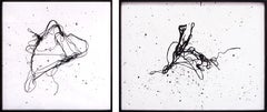 Blanco y negro III y II, Dibujo lineal, Díptico. Obras abstractas sobre papel