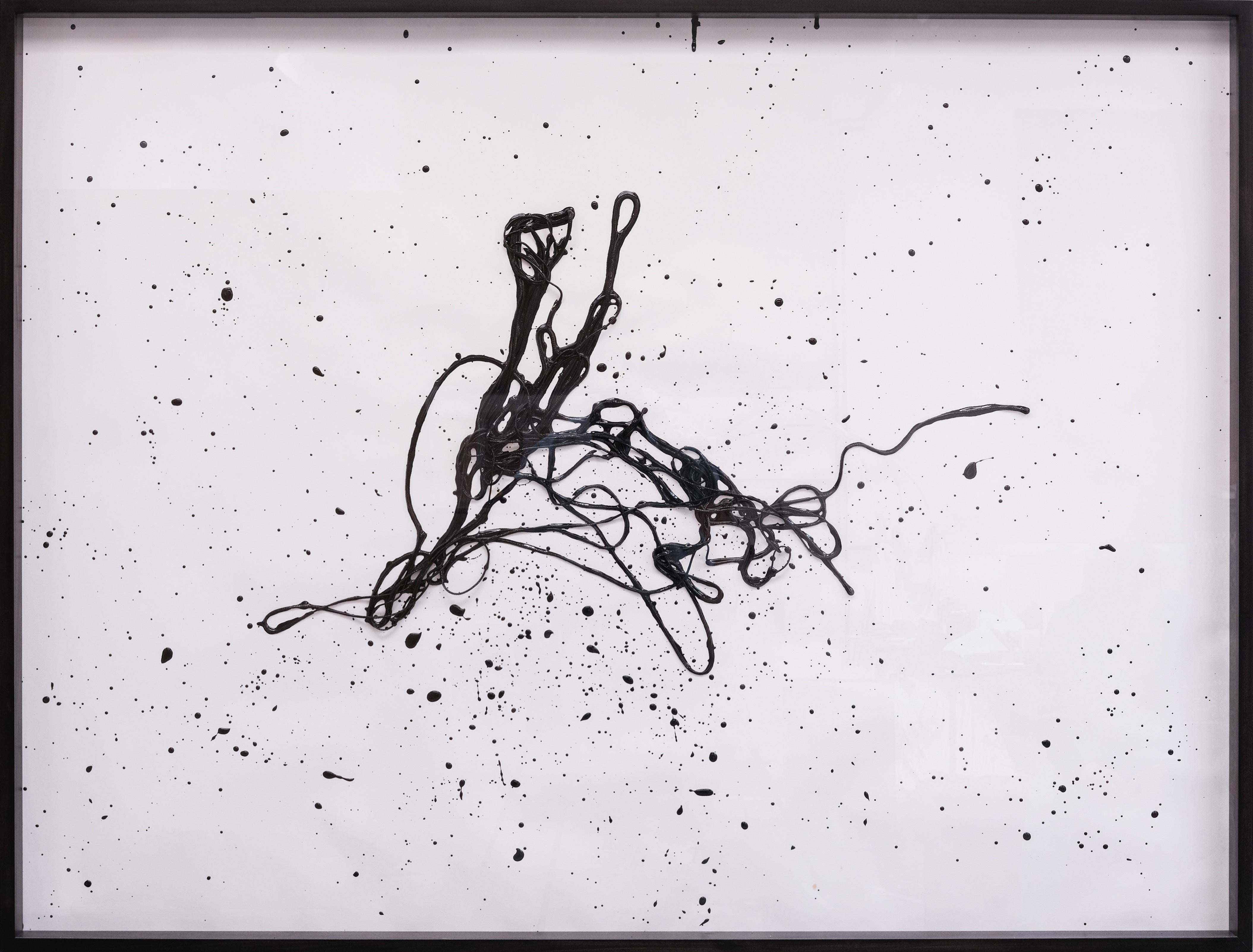 Black and White III and II, Line Drawing, Diptych. Abstract Works on Paper For Sale 1