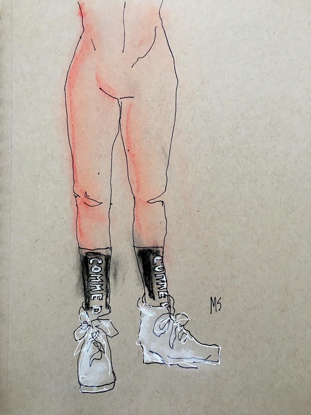 Comme des Garcons e Louis XV Tries on Shoes, dittico. Dalla serie Fashion - Art di Manuel Santelices