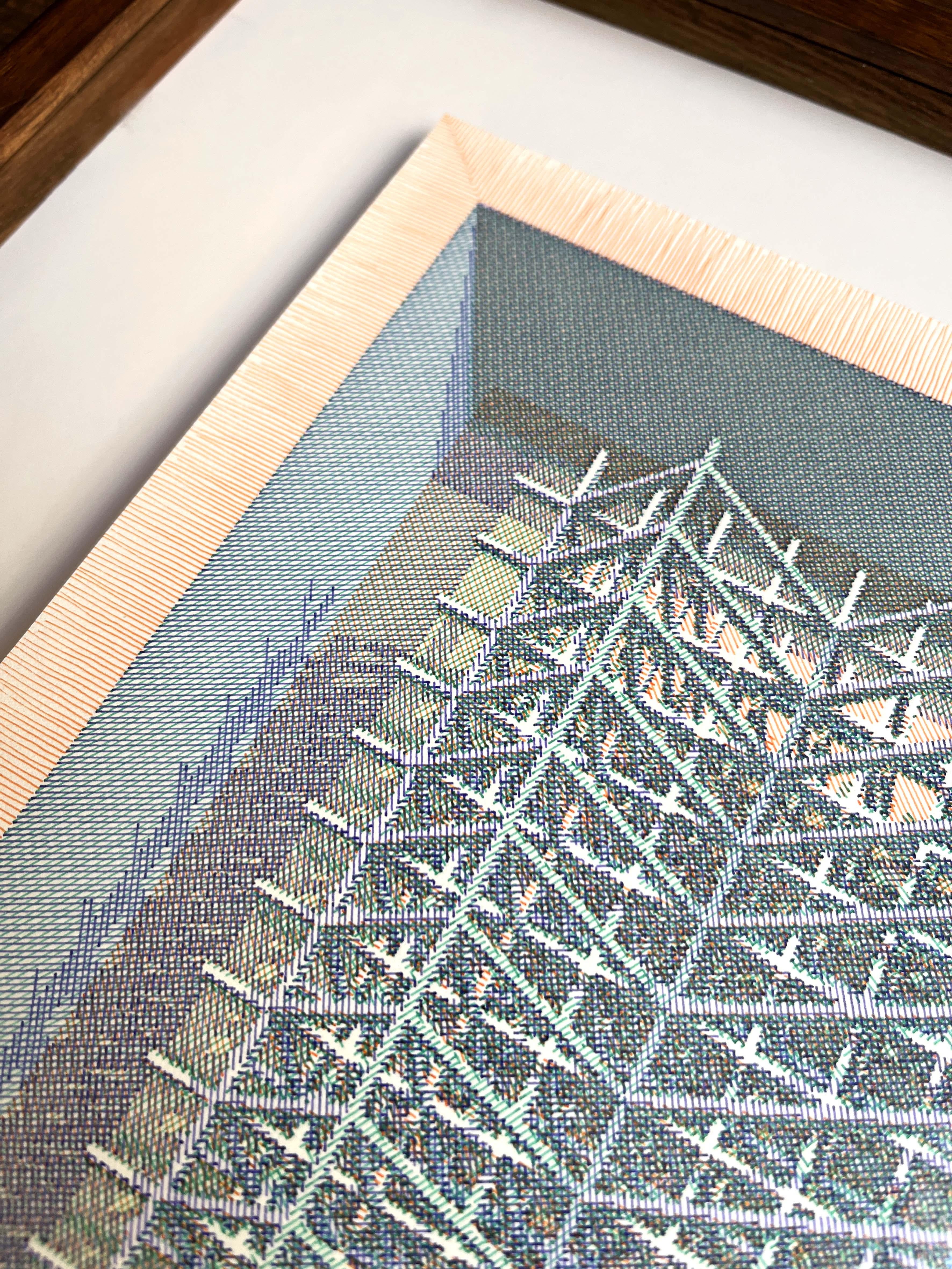 Abb. 8 BASE NARANJA, 2025 von Rodrigo Spinel 
Aus der Serie Dibujar el Tiempo
Tusche auf 350g Strathmore Bristol Papier
Rahmengröße: 58,4 H x 42,9 B x 3 T cm.
Bildgröße: 46 H x 30,5 B cm.
Elfenbeinfarbenes Holz
Einzigartiges Stück

Bei dem Projekt