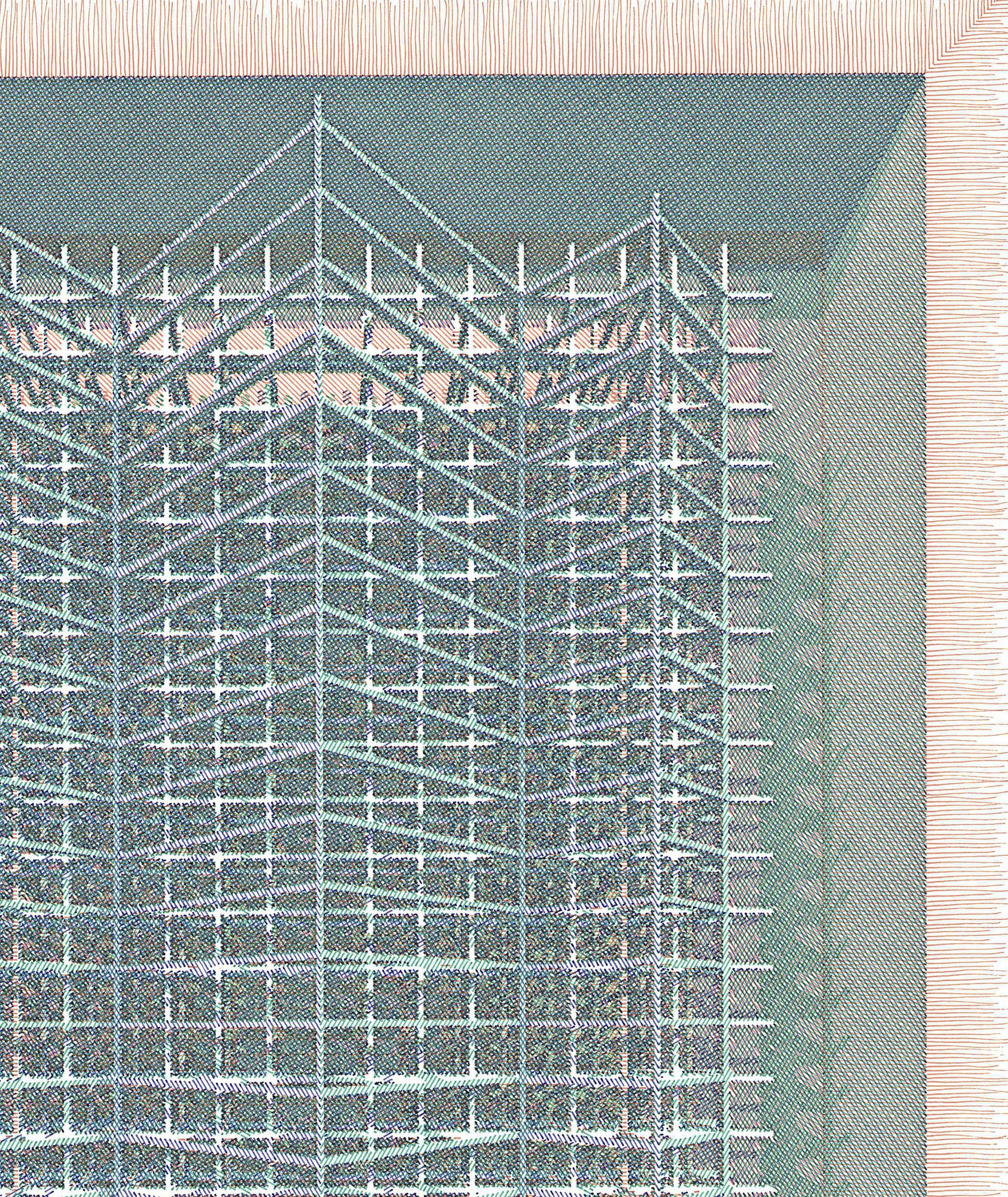 Abb. 8 BASE NARANJA. Aus der Serie Dibujar el Tiempo (Grau), Abstract Drawing, von Rodrigo Spinel 