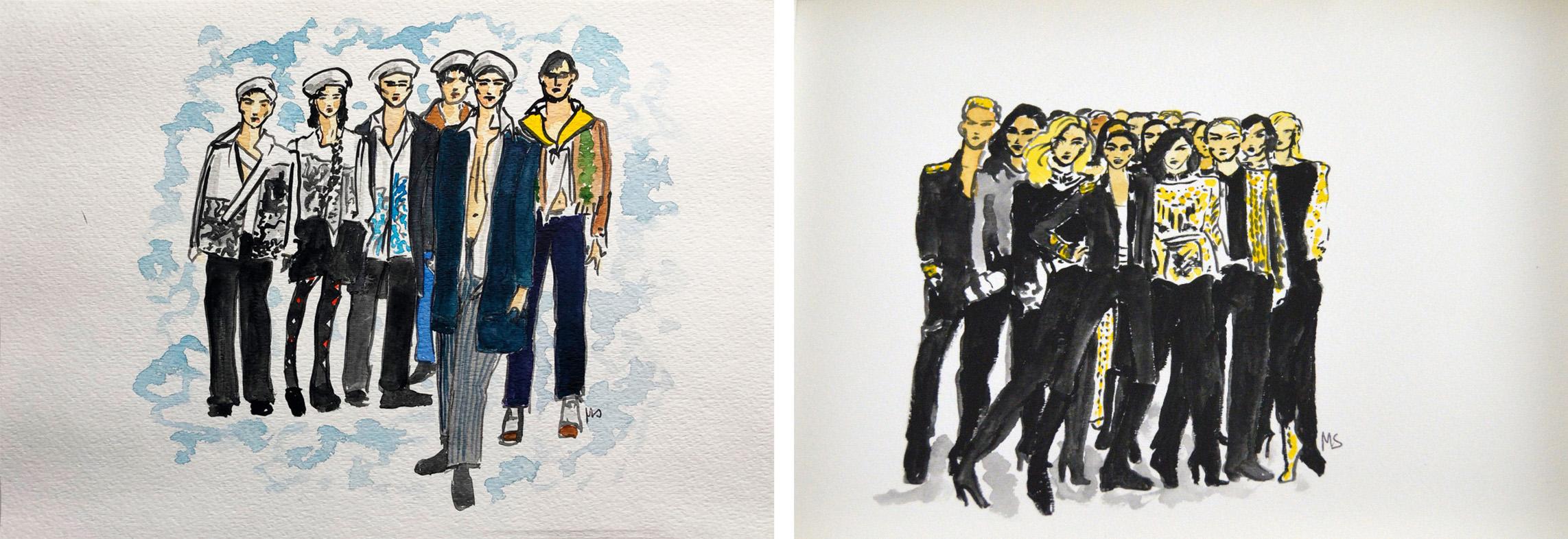 Prada Men's Fall Fashion show and Olivier Rousteing and His Collection, Diptych