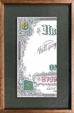 300K, 100 OBVERSE LEFT AND RIGHT "WATERMELON NOTE". Diptych. Drawing on paper