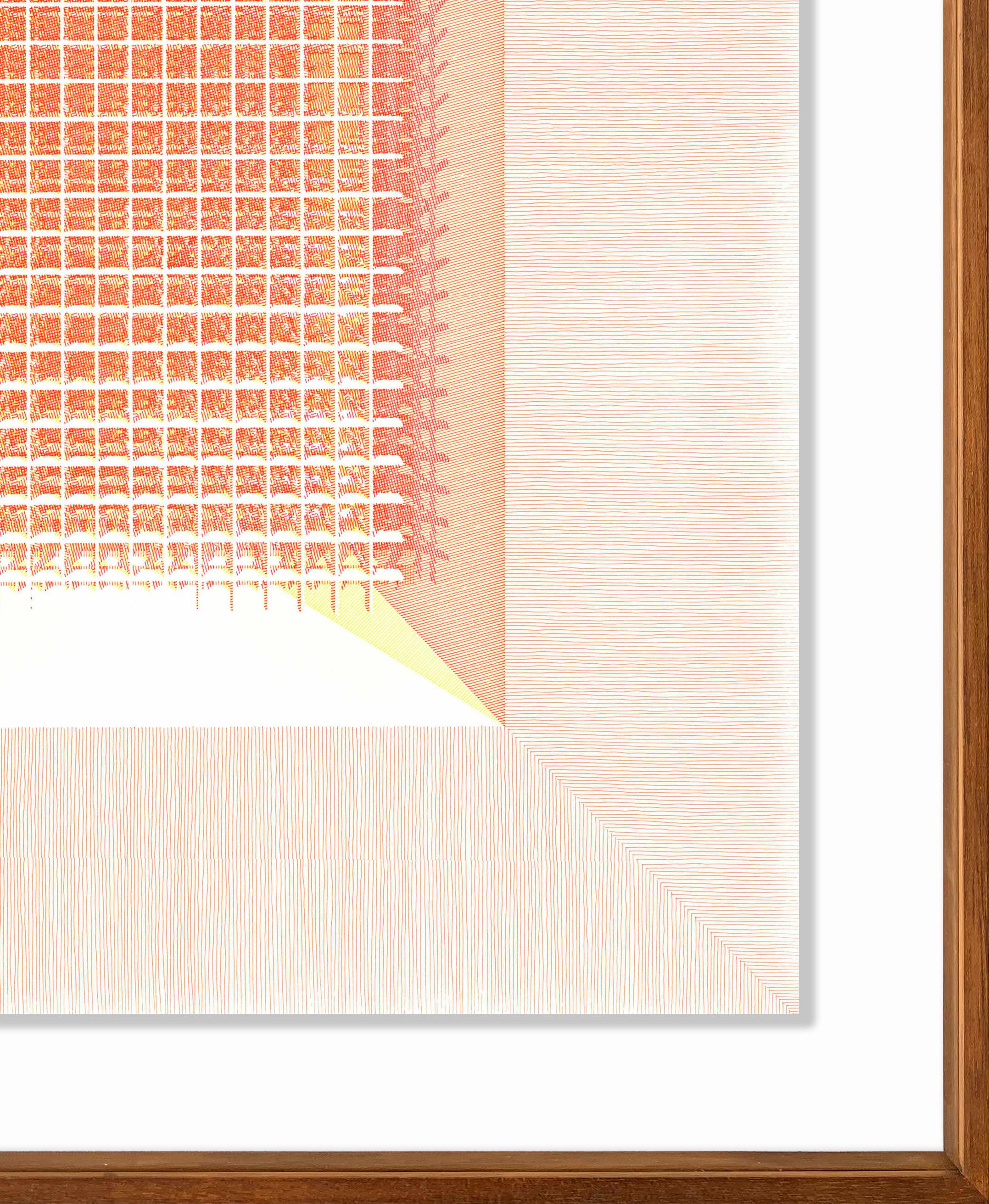 Fig. 9 BASE NARANJA. From The Dibujar el Tiempo Series - White Abstract Drawing by Rodrigo Spinel 
