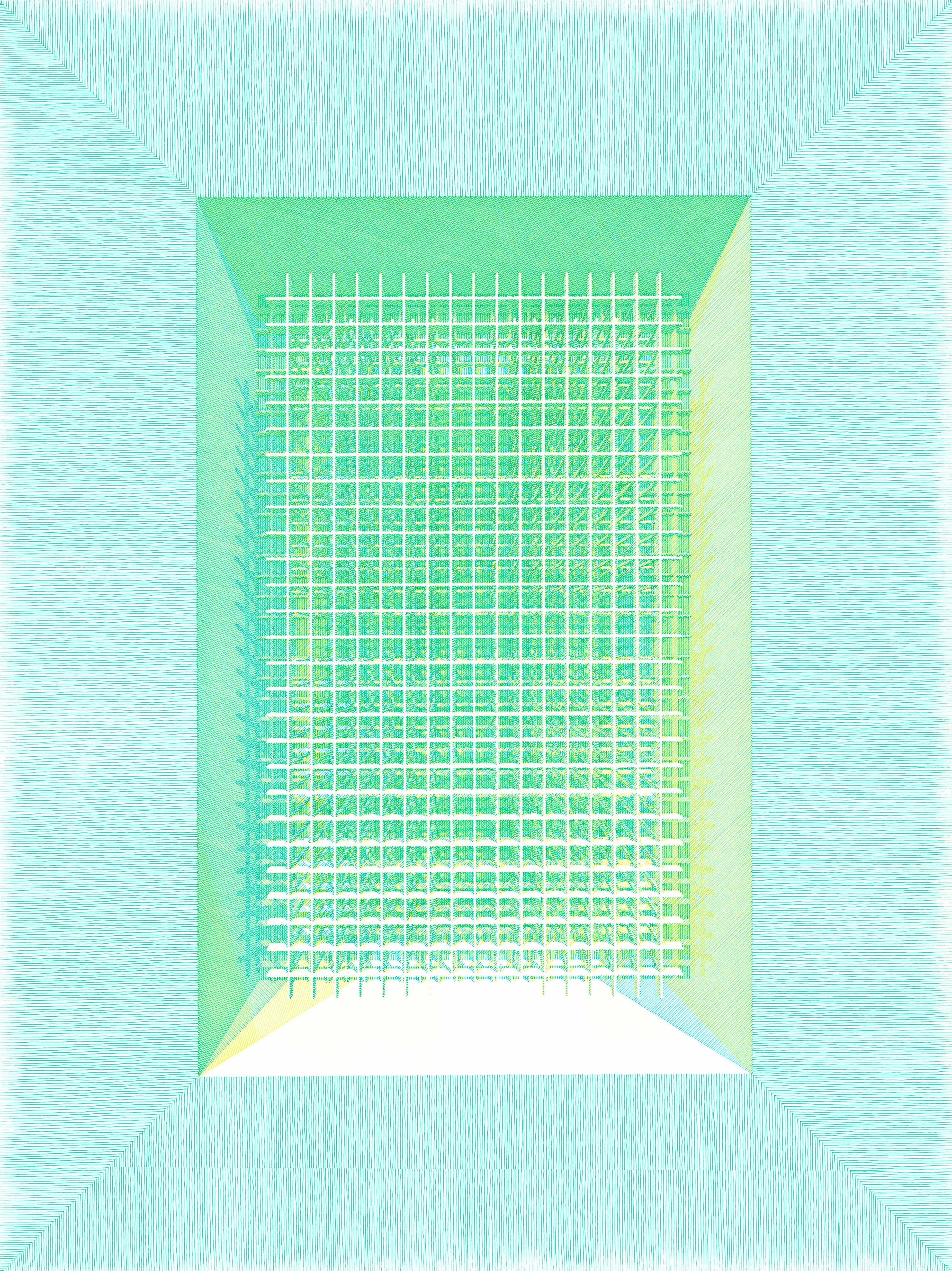 Fig. 9 BASE VERDE. From The Dibujar el Tiempo Series - Abstract Art by Rodrigo Spinel 