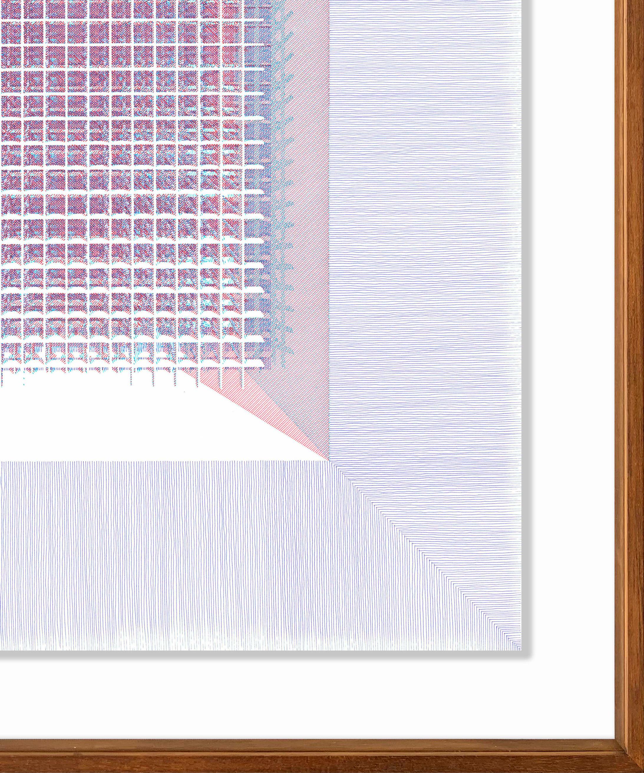 Fig. 9 BASE MORADO. From The Dibujar el Tiempo Series - Gray Abstract Drawing by Rodrigo Spinel 