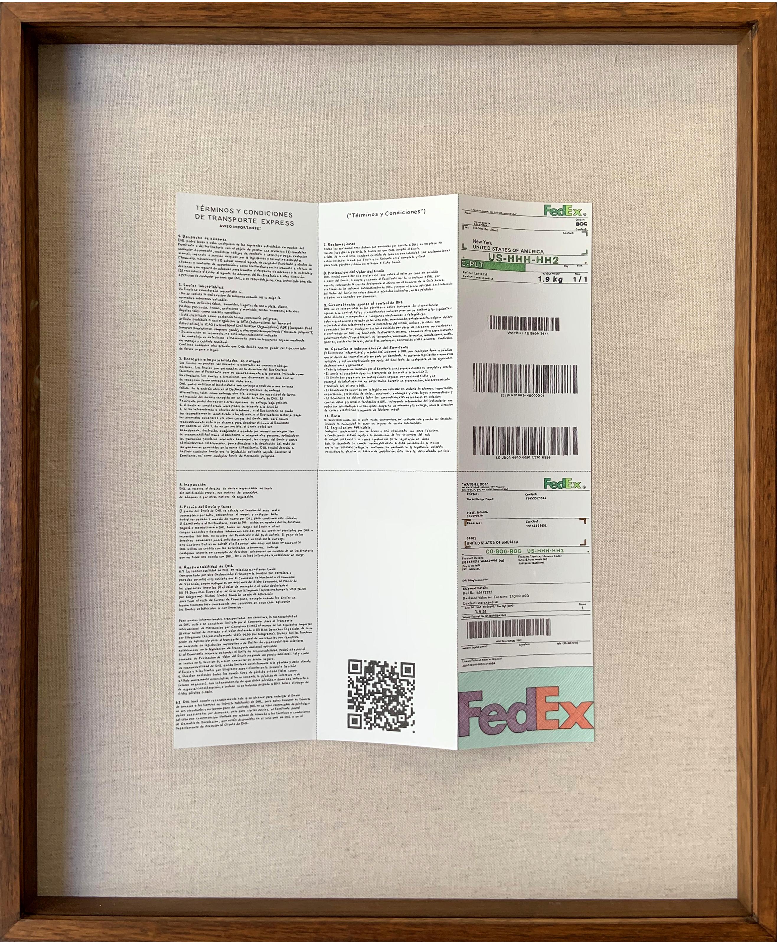 GUIA FEDEX and DHL. Tracking, Diptych. From the series Terms and Conditions - Art by Rodrigo Spinel 
