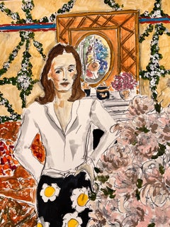 Lee Radziwill with Pink Peonies. From the Art, Culture & Society series