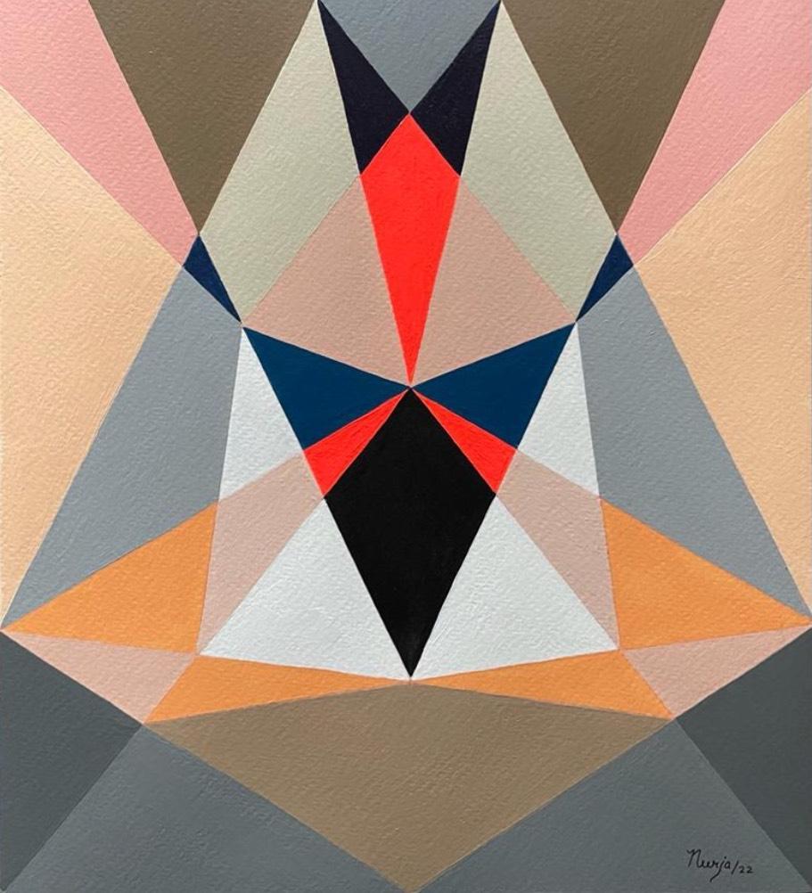 Luminosità e armonia, Dittico. Opere su carta - Abstract Painting Grigio di Neerja Chandna Peters