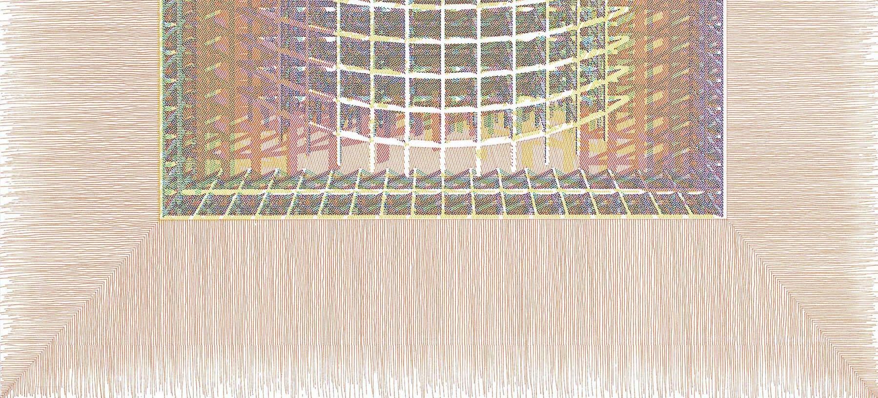 The project is a series of ink drawings on different surfaces, depicting the solstices and equinoxes of the year through the overlapping of shadows at various times of the day. These shadows suggest the outline of invisible structures, similar to