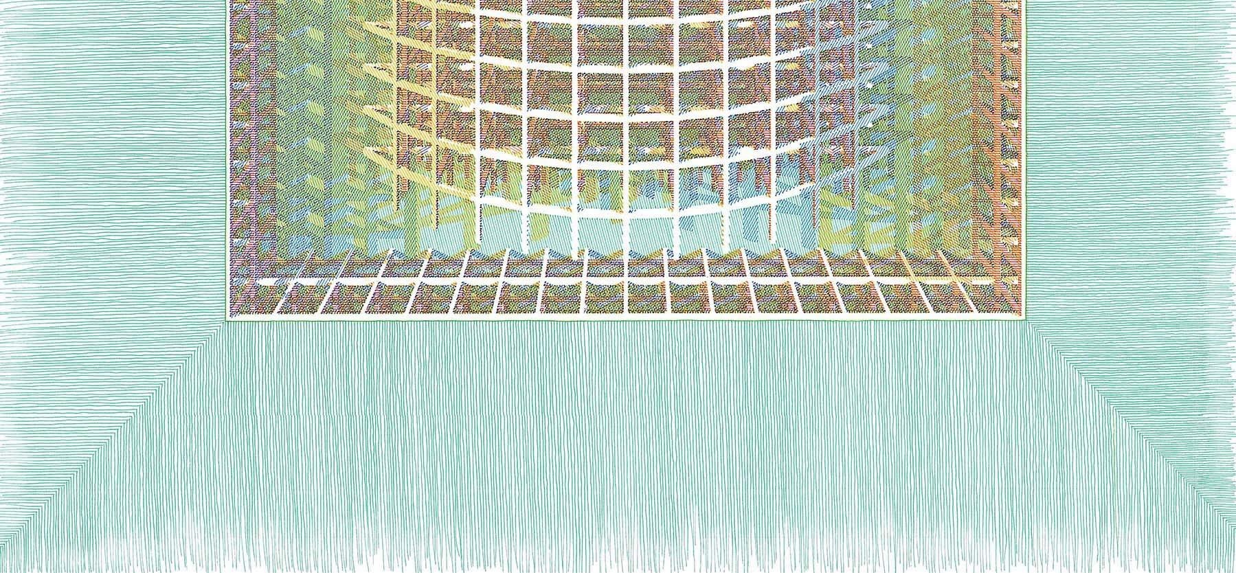 Fig. 7 BASE VERDE. From The Dibujar el Tiempo Series - Gray Abstract Drawing by Rodrigo Spinel 