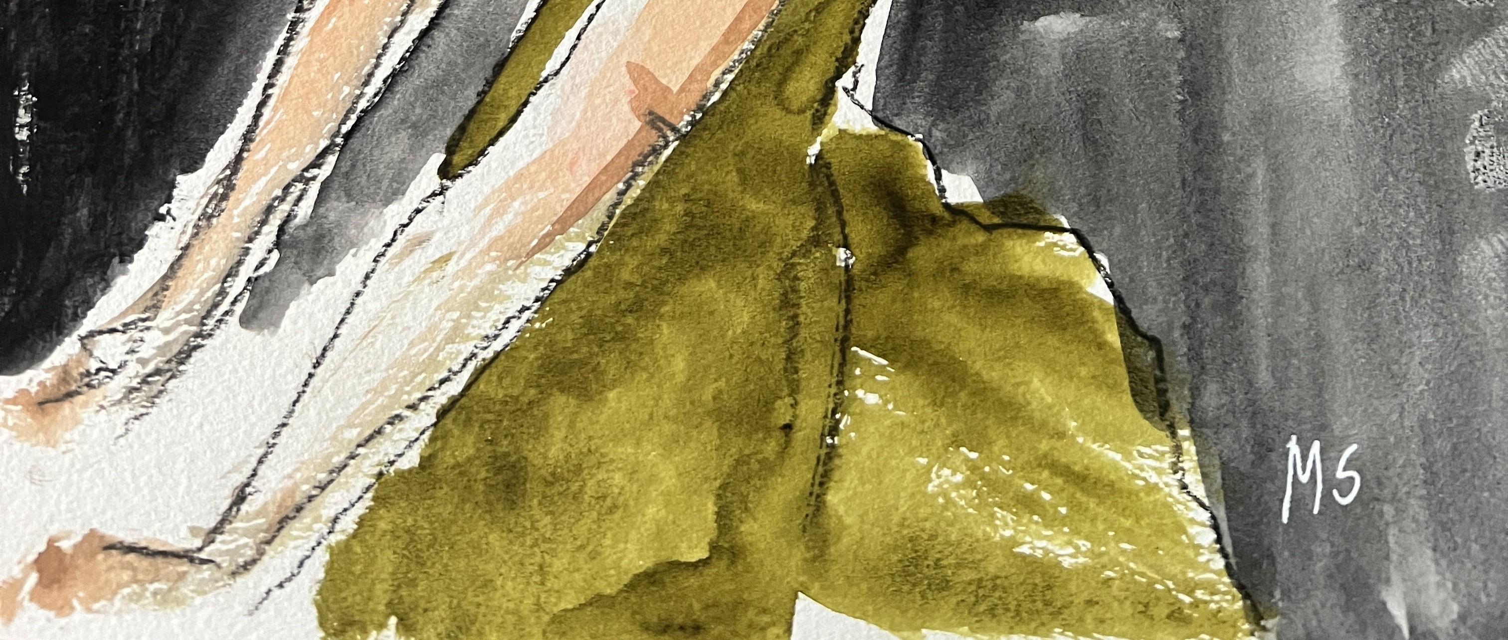 Charles James. Dalla serie Fashion - Figurative Art Grigio di Manuel Santelices