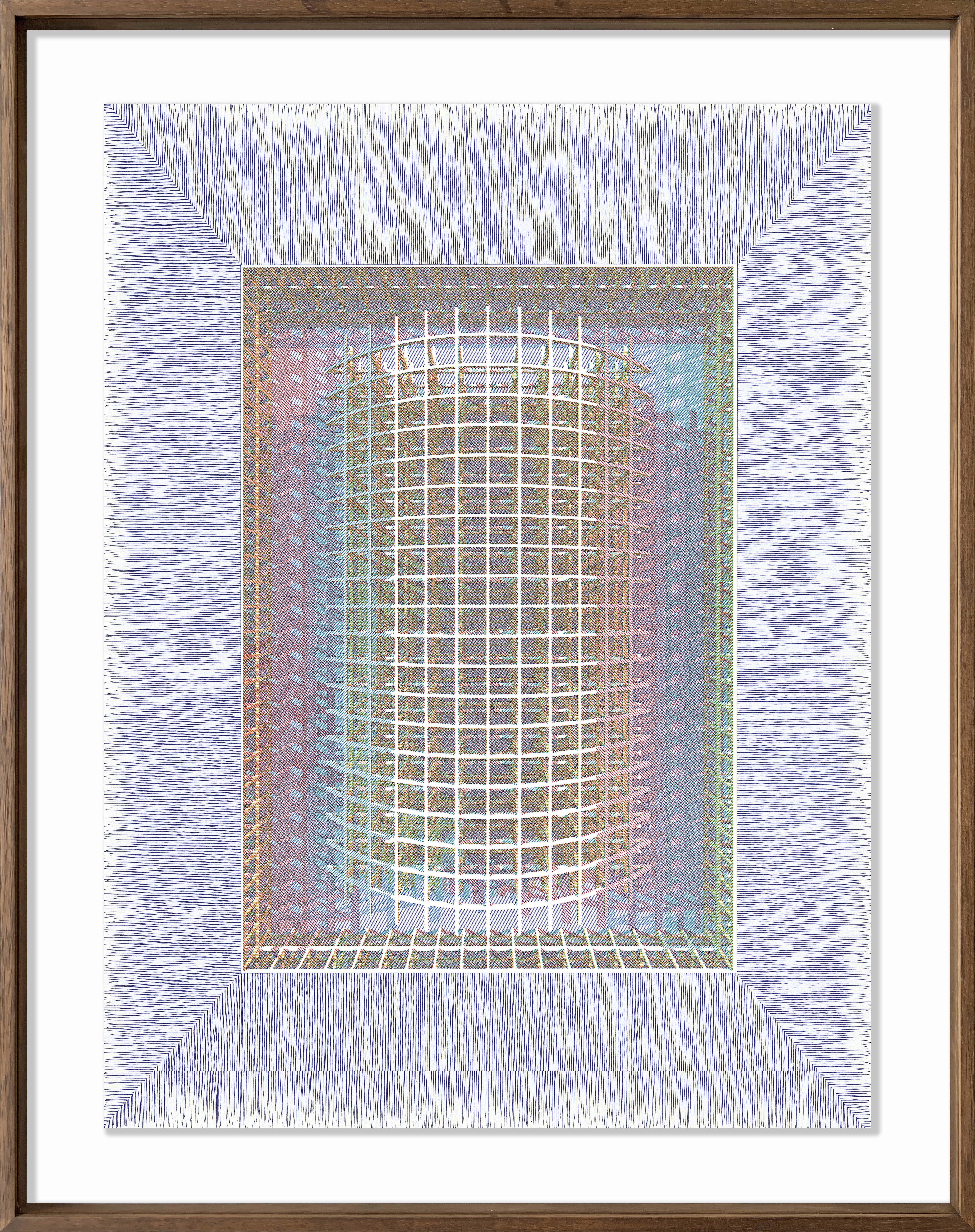 Rodrigo Spinel  Abstract Drawing – Abb. 7 BASE MORADO. Aus der Serie Dibujar el Tiempo
