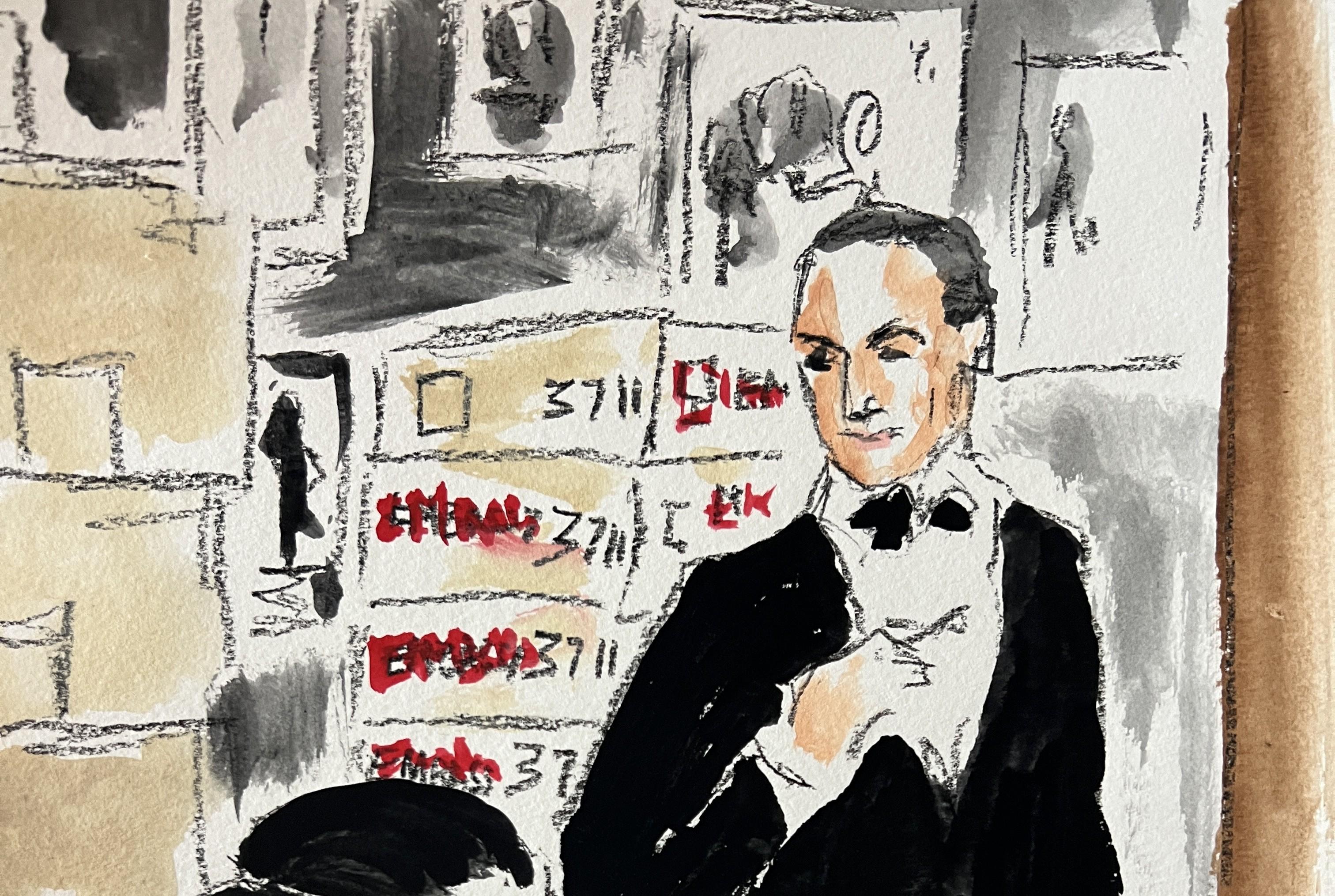 Jordan Roth en casa. De la serie Arte, cultura y sociedad - Painting de Manuel Santelices
