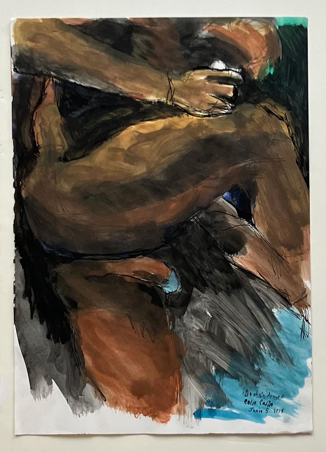 Set of 9 Watercolors & Ink on archival paper. From the Duchándome Nude, Series. For Sale 5