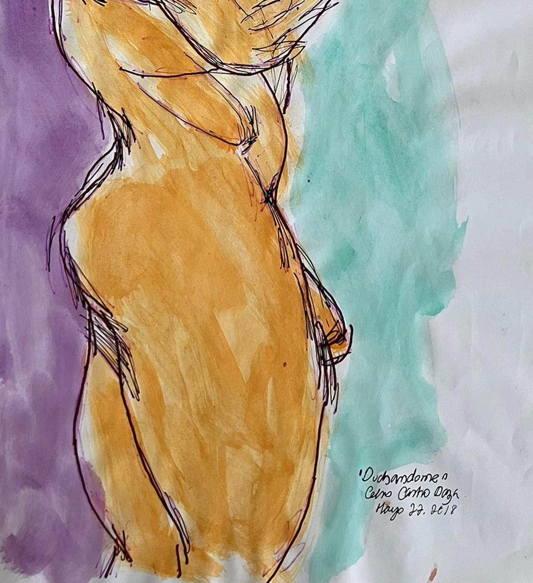 Drawing on paper is his basic work tool,  some are sketches of his surviving works, and others are sketches of moments he documents.

Throughout his artistic career, Castro has exalted the figure and genitality of the Latin American man, putting