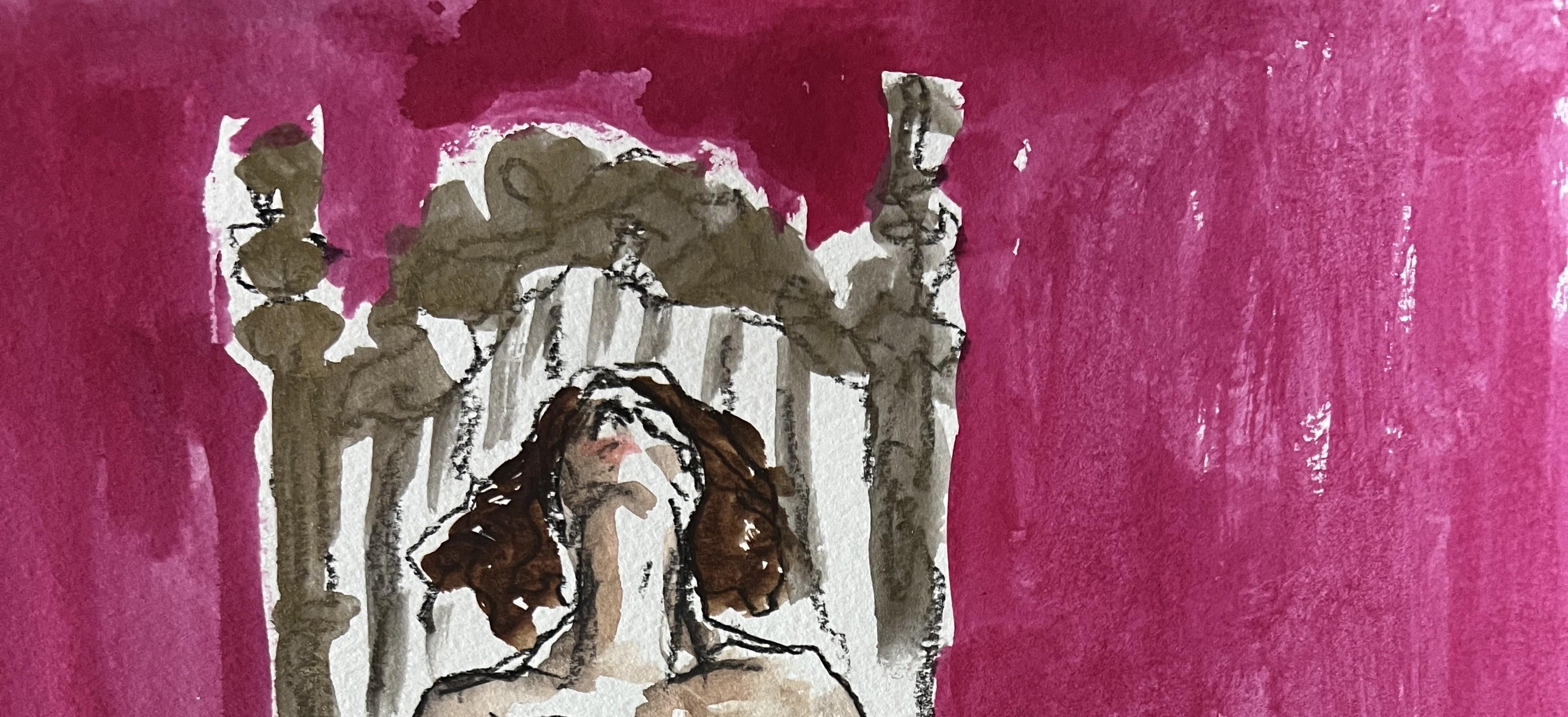 Man in Vivienne Westwood. From the Fashion series - Painting by Manuel Santelices
