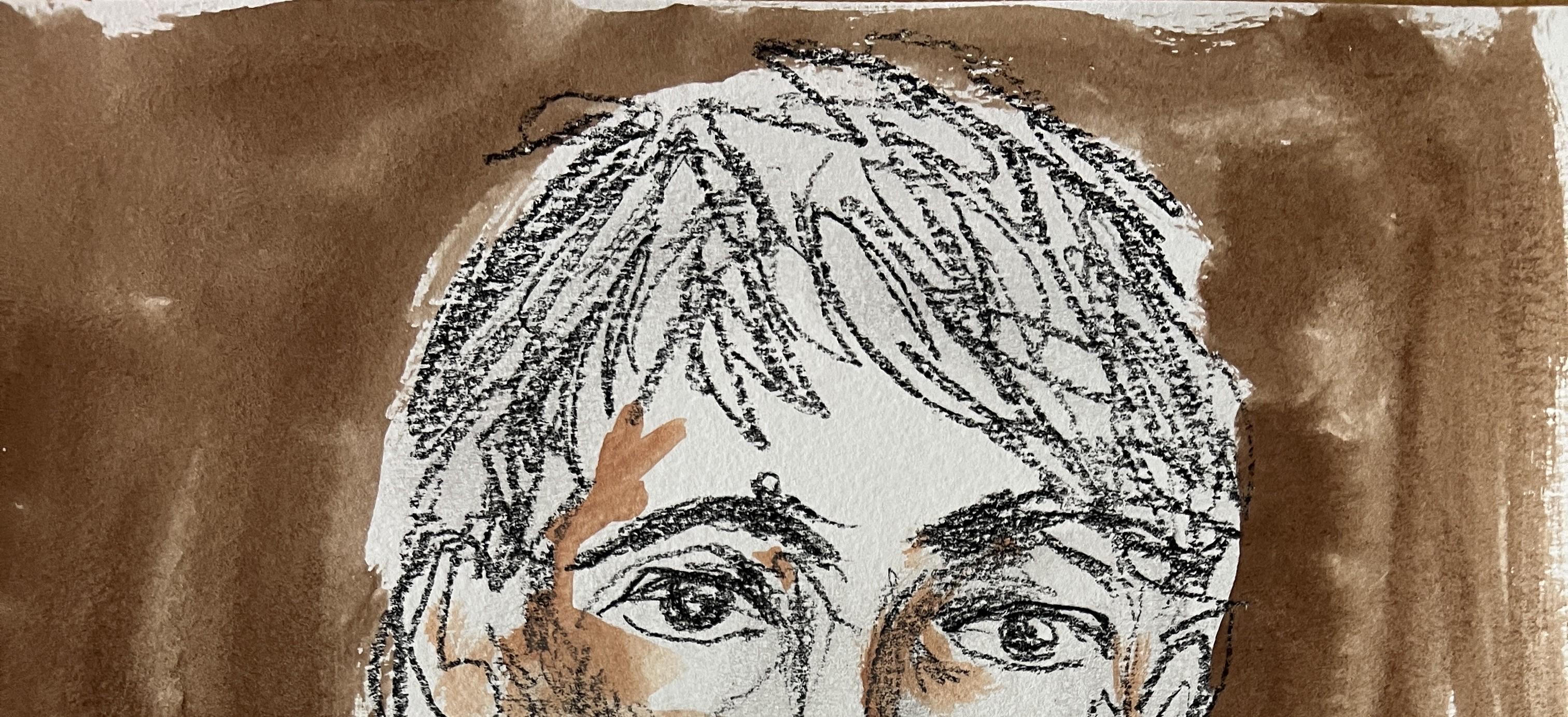 Rudy. From Art, culture & society series - Brown Figurative Art by Manuel Santelices
