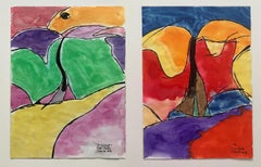 Bodyscape, June 24th and 25th Diptych. Watercolor and ink on archival paper