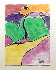 Bodyscape, June 24th and 25th Diptych. Watercolor and ink on archival paper