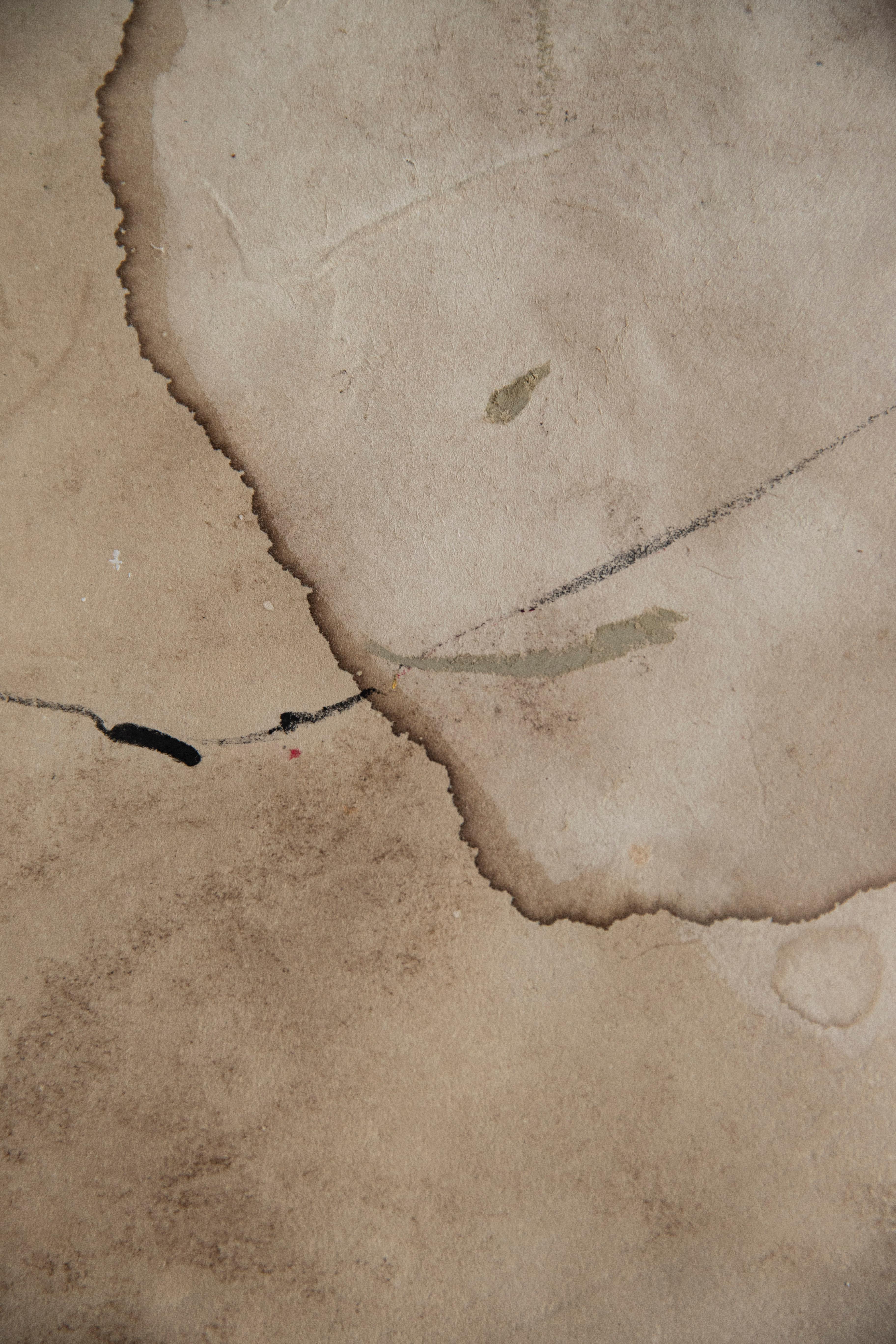 Die Einheit von Gegensätzen. Abstraktes Gemälde in Mischtechnik  zu Awagami  Papier (Braun), Abstract Painting, von On Hansen