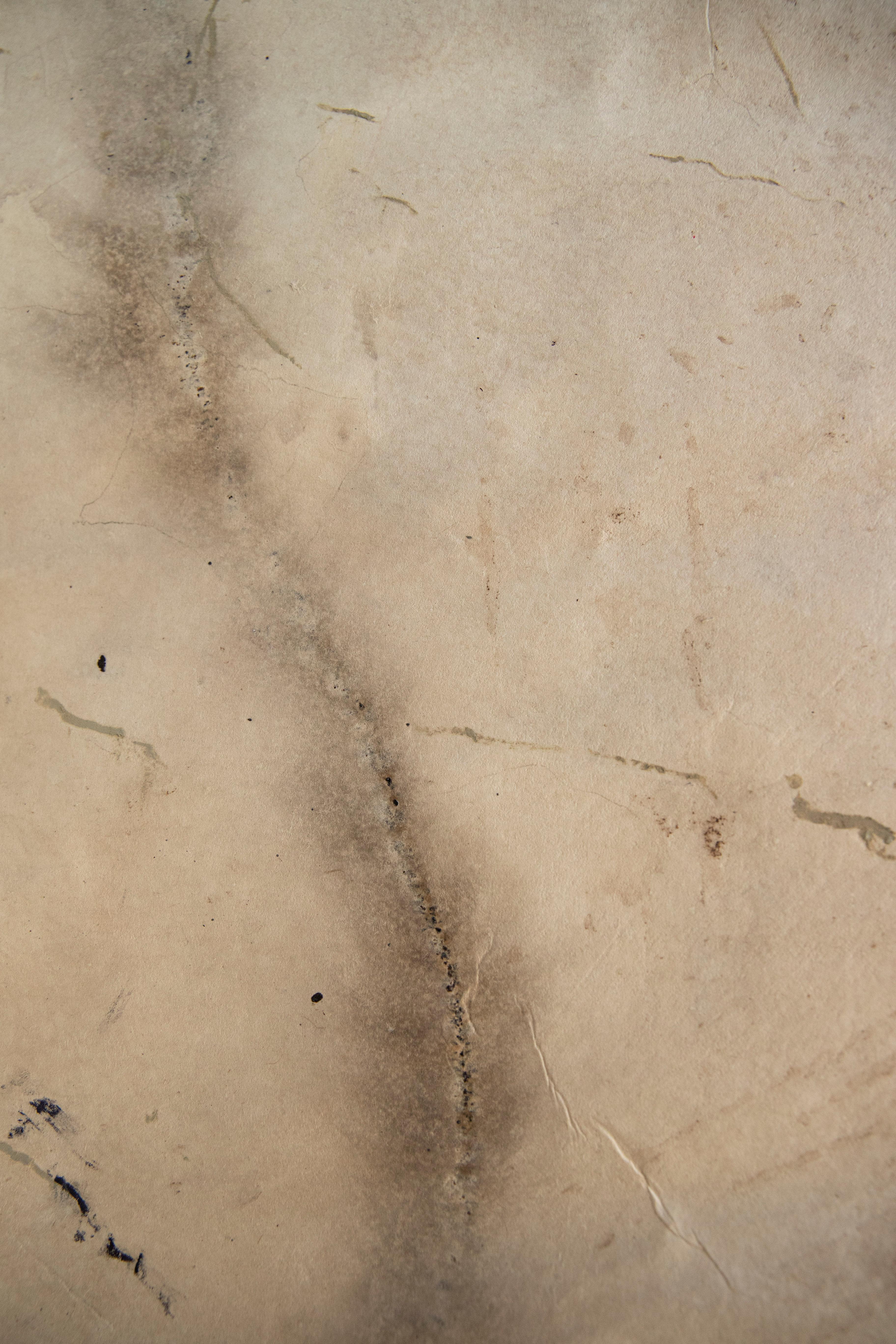 Ich beobachte nur die Welt. Abstraktes Gemälde in Mischtechnik  zu Awagami  Papier – Painting von On Hansen