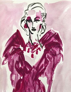 The Baroness, Watercolor work on paper.