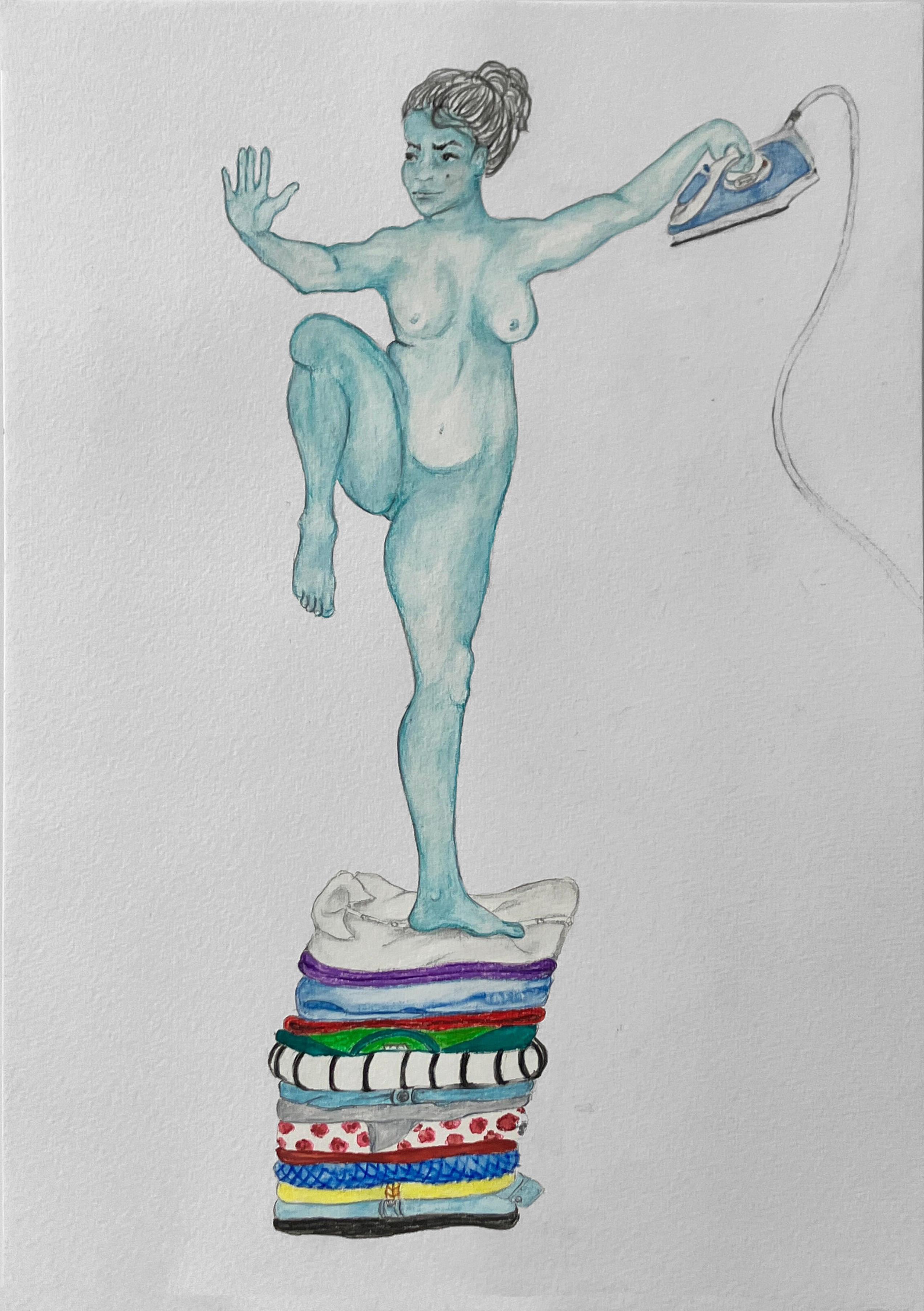 Diptych II Battle Series. Watercolour on paper from the Battle Series. - Art by Megha Joshi