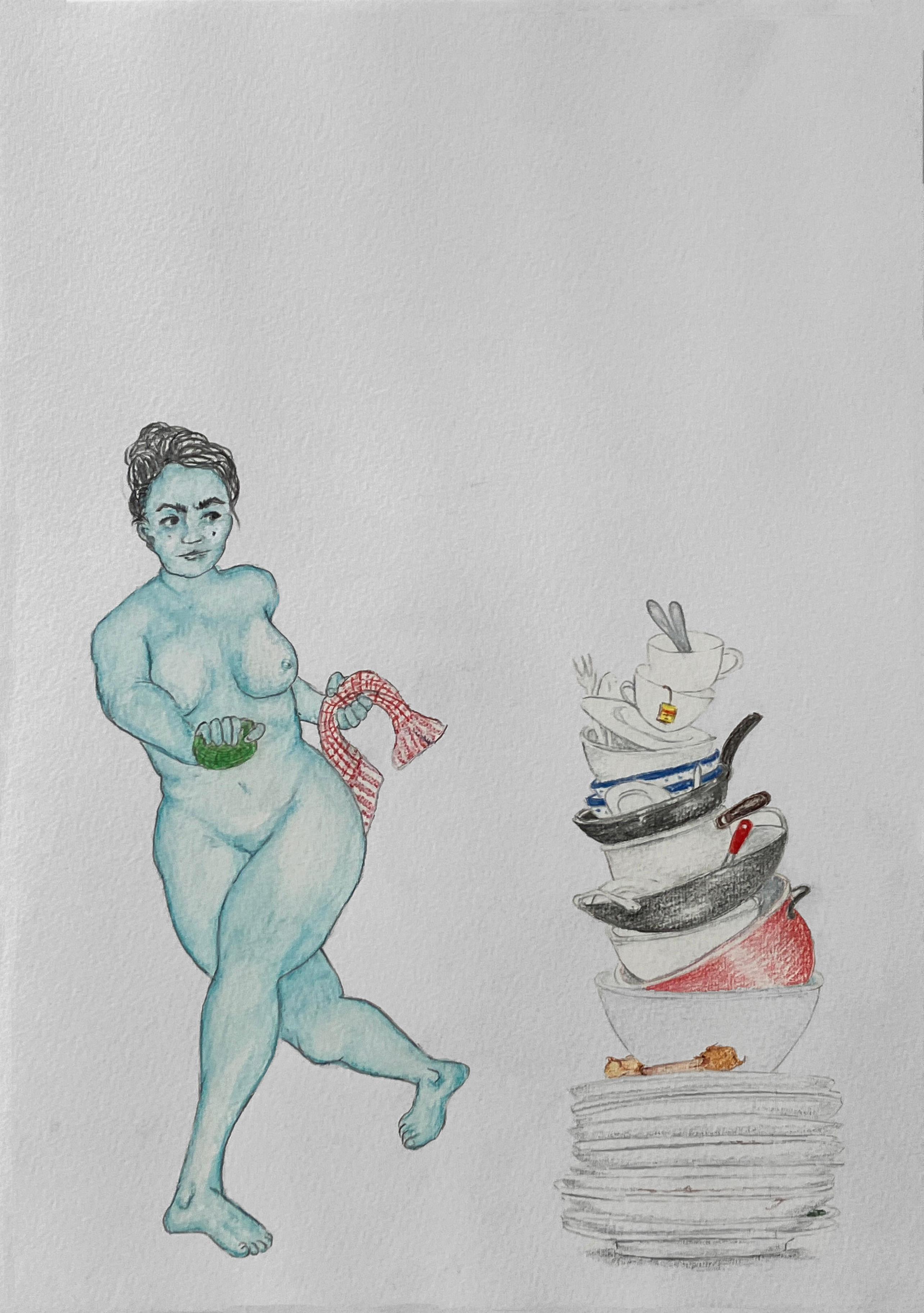 Diptych II Battle Series. Watercolour on paper from the Battle Series. - Abstract Art by Megha Joshi