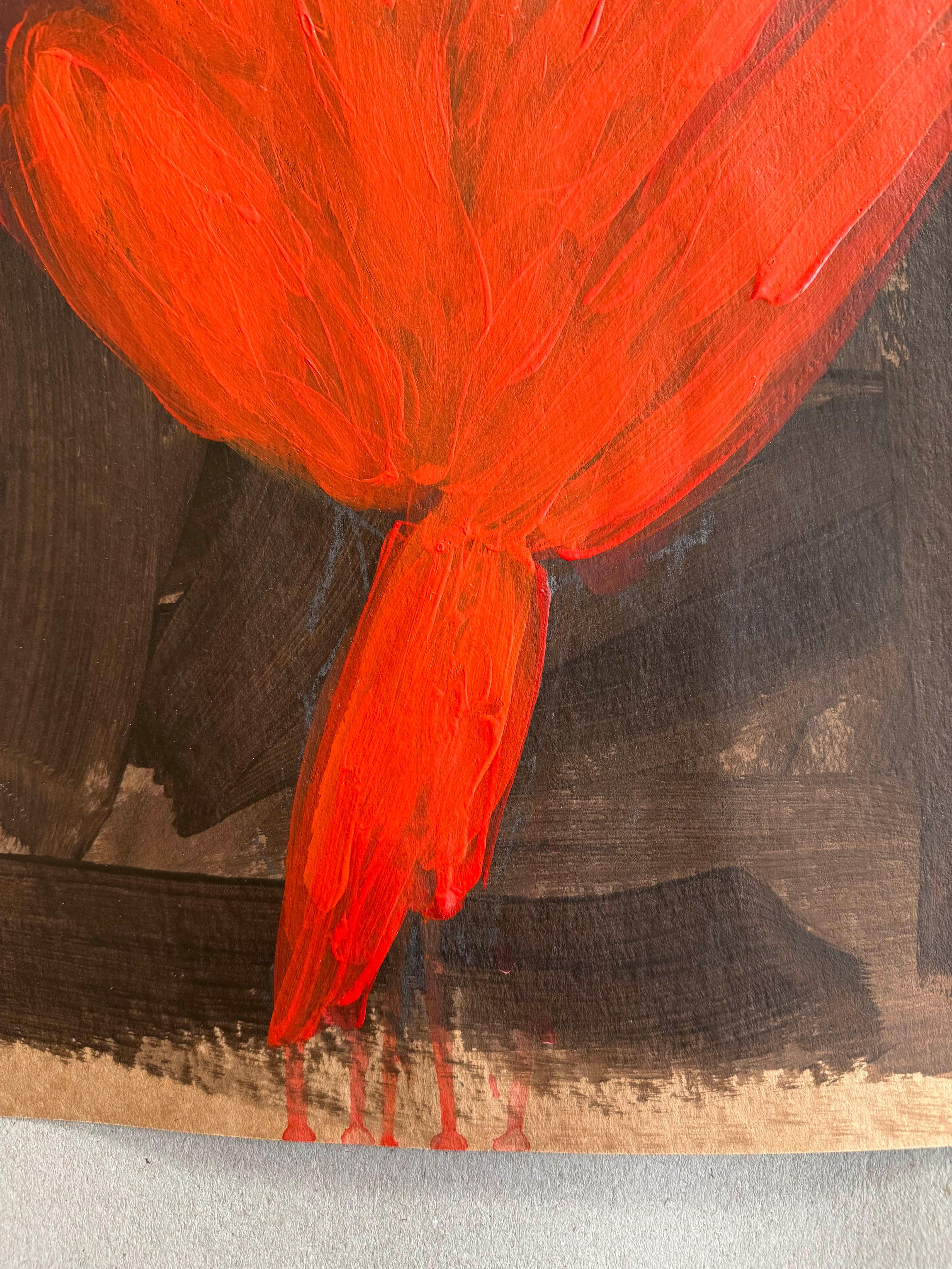 Bloom 20. Works on paper - Brown Abstract Drawing by Rita Alaoui