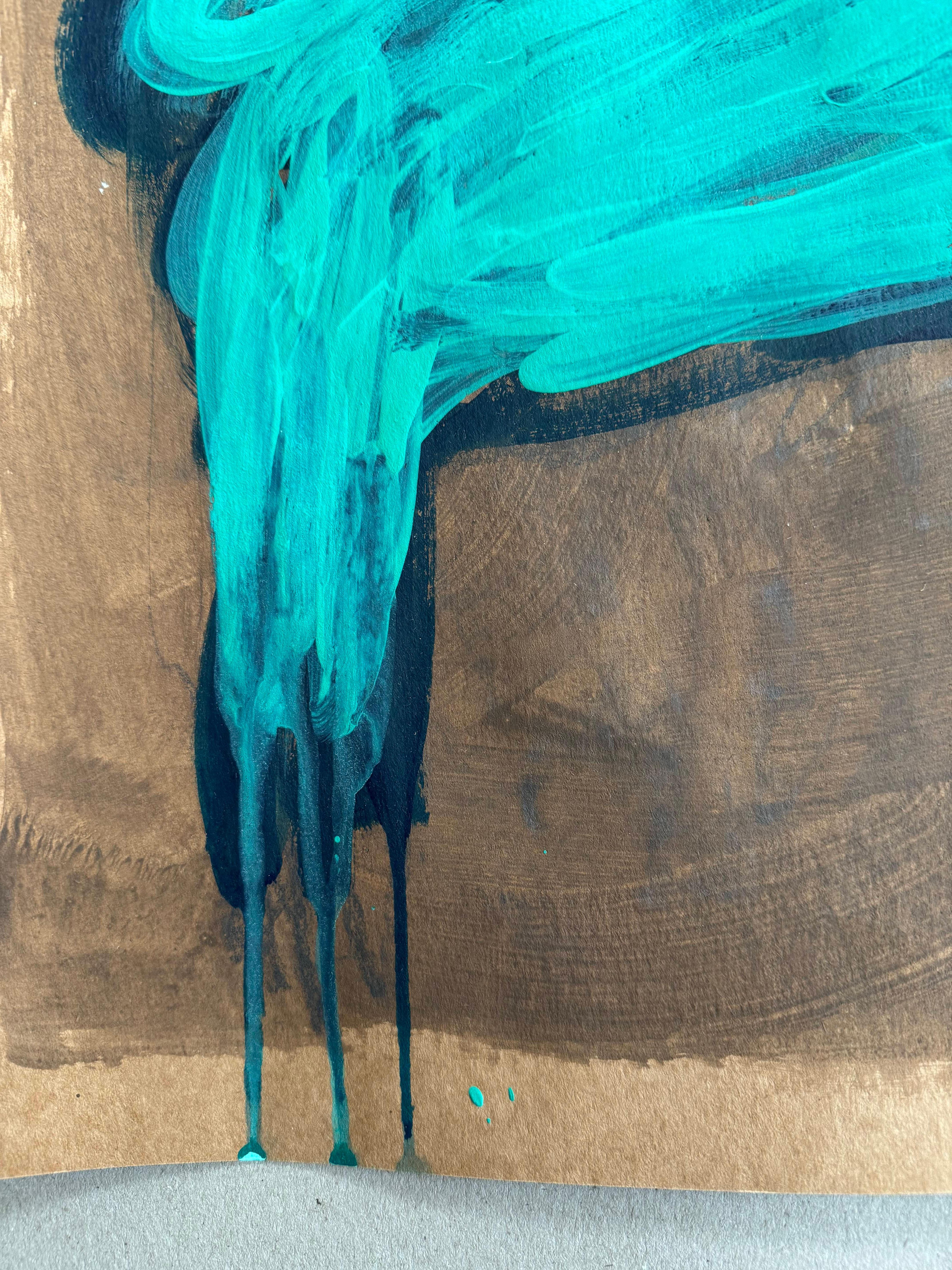 Bloom 21. Works on paper - Abstract Drawing Gris de Rita Alaoui