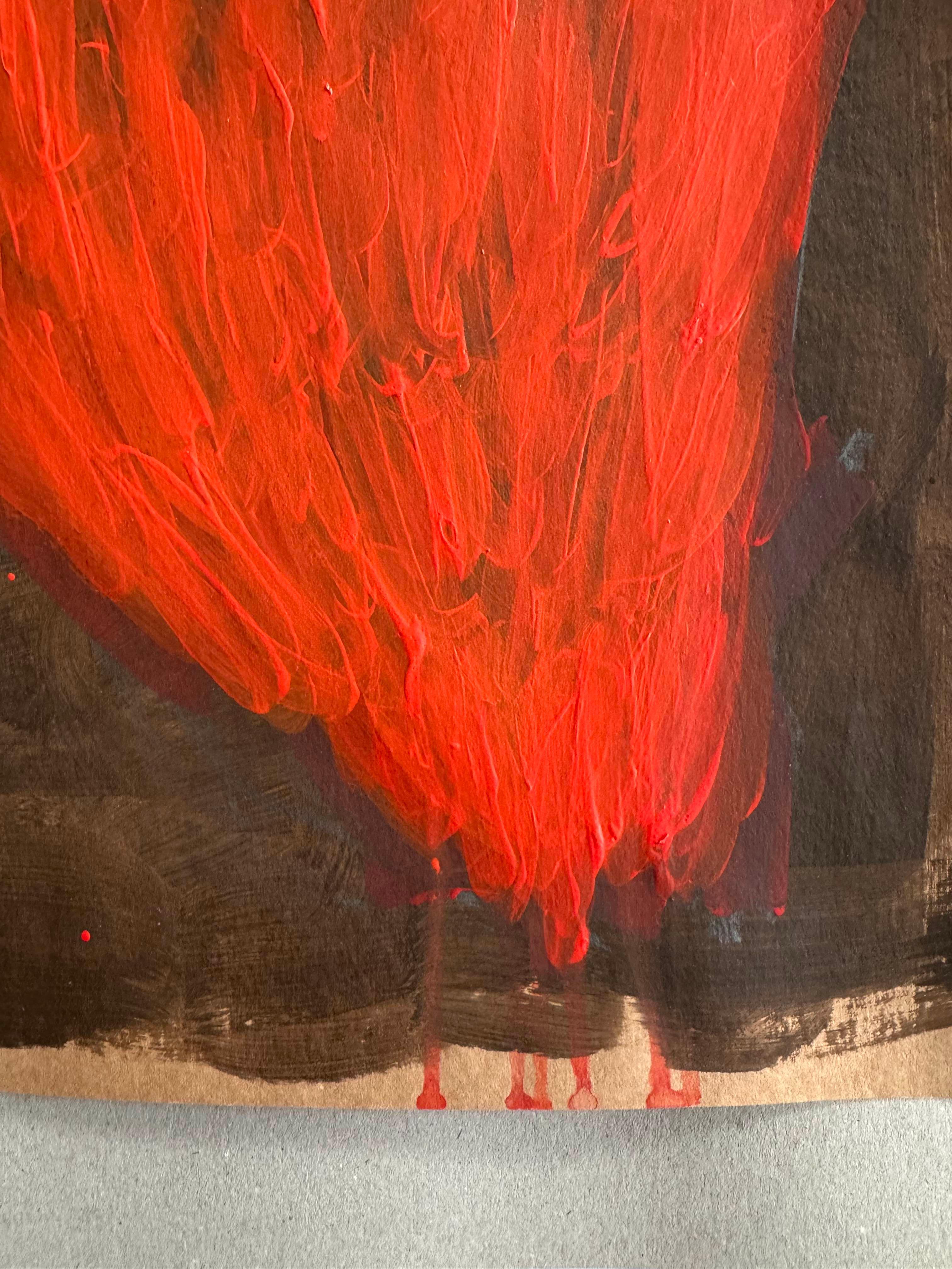 Bloom 23. Works on paper - Red Still-Life by Rita Alaoui