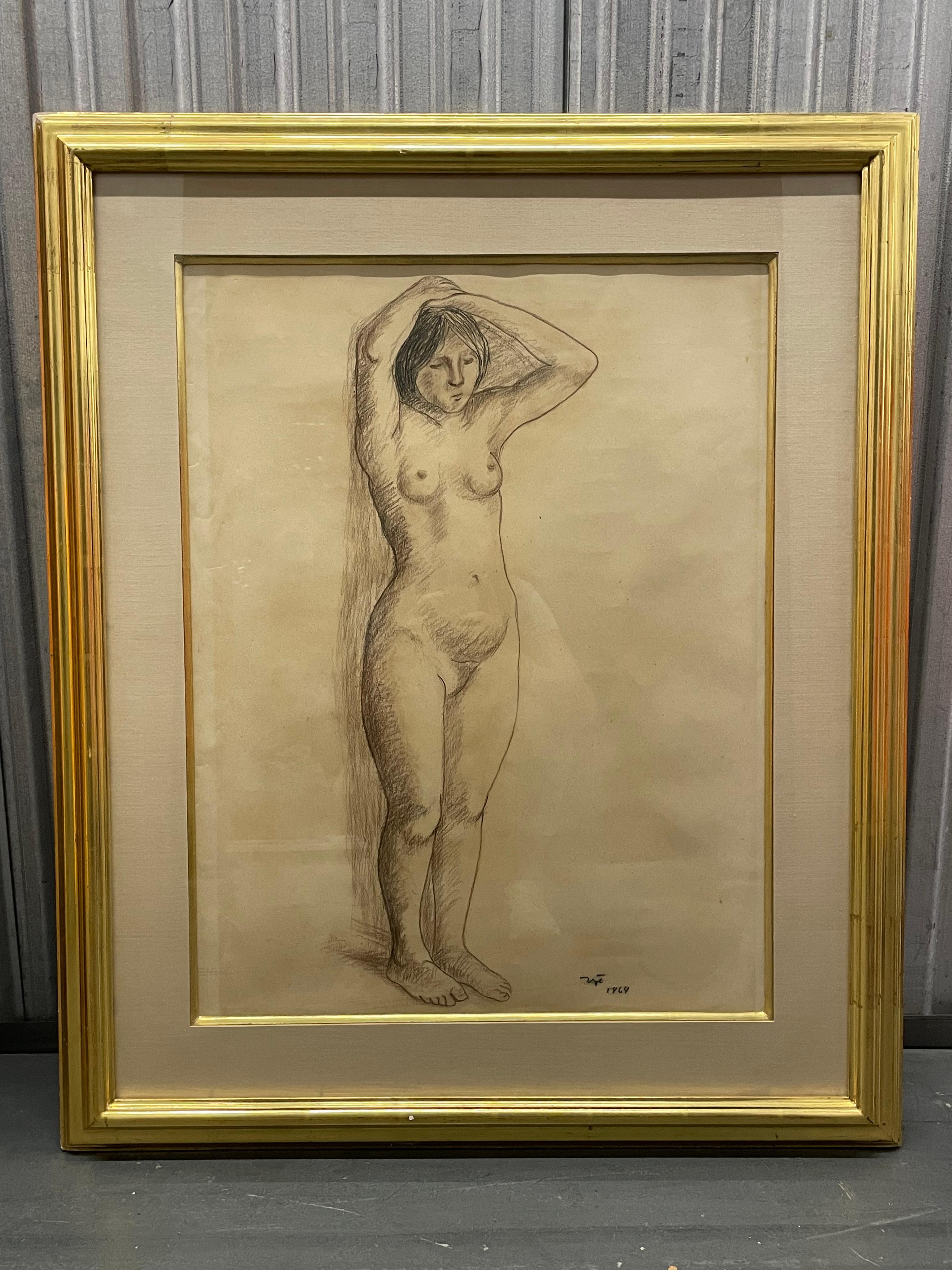 Francisco Zúñiga,
Mujer Desnuda, 1964
Graphite on paper
Image size: 25 x 20 in (63 x 50cm)
Framed

Zúñiga, primarily known as a sculptor, produced a large number of drawings, often using Conté crayon, charcoal, and pastel, as preliminary studies for