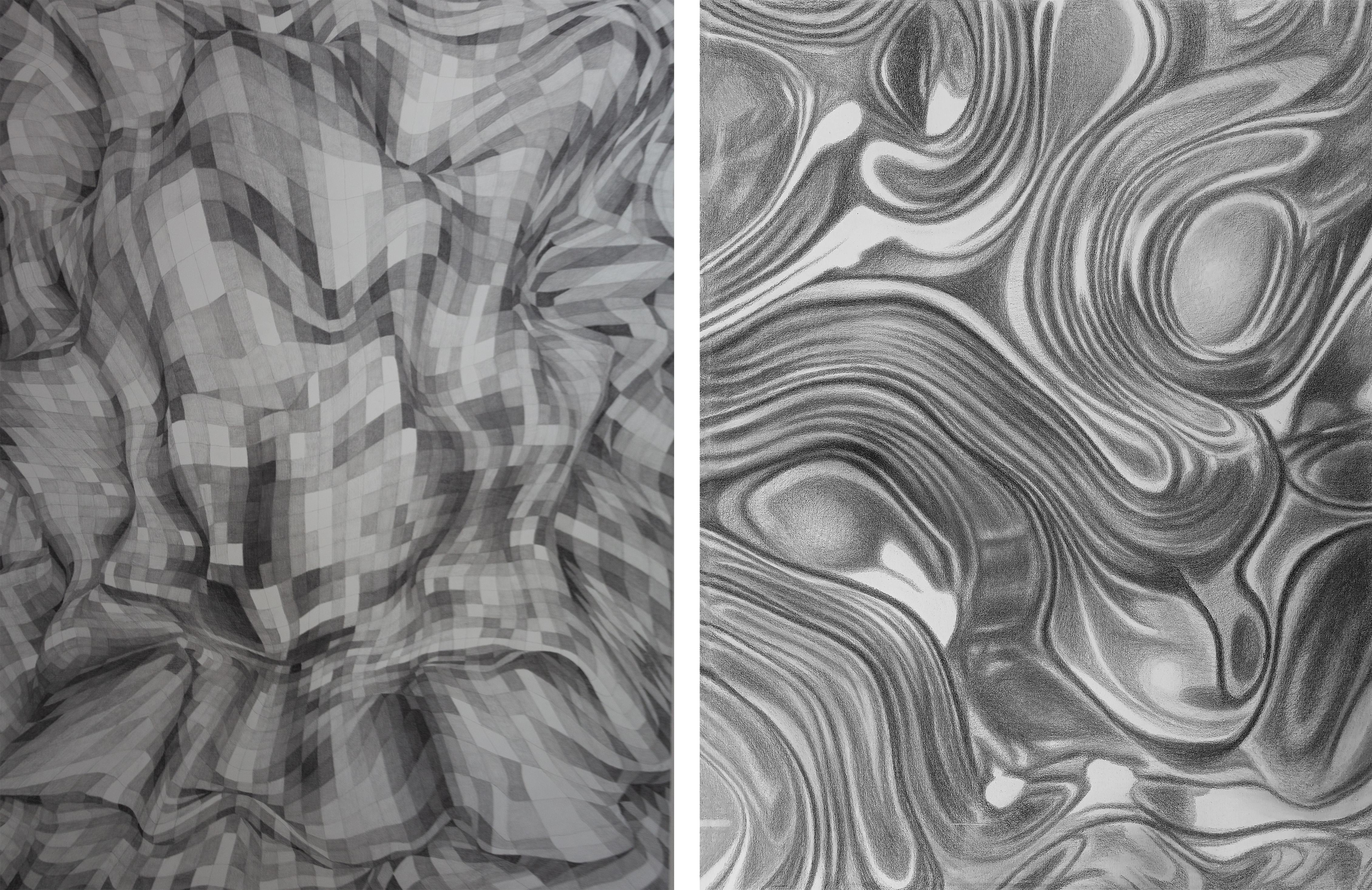 James Bonachea Guerra Abstract Drawing - Geometria Fractal and Fluido. The memory of narcissus
