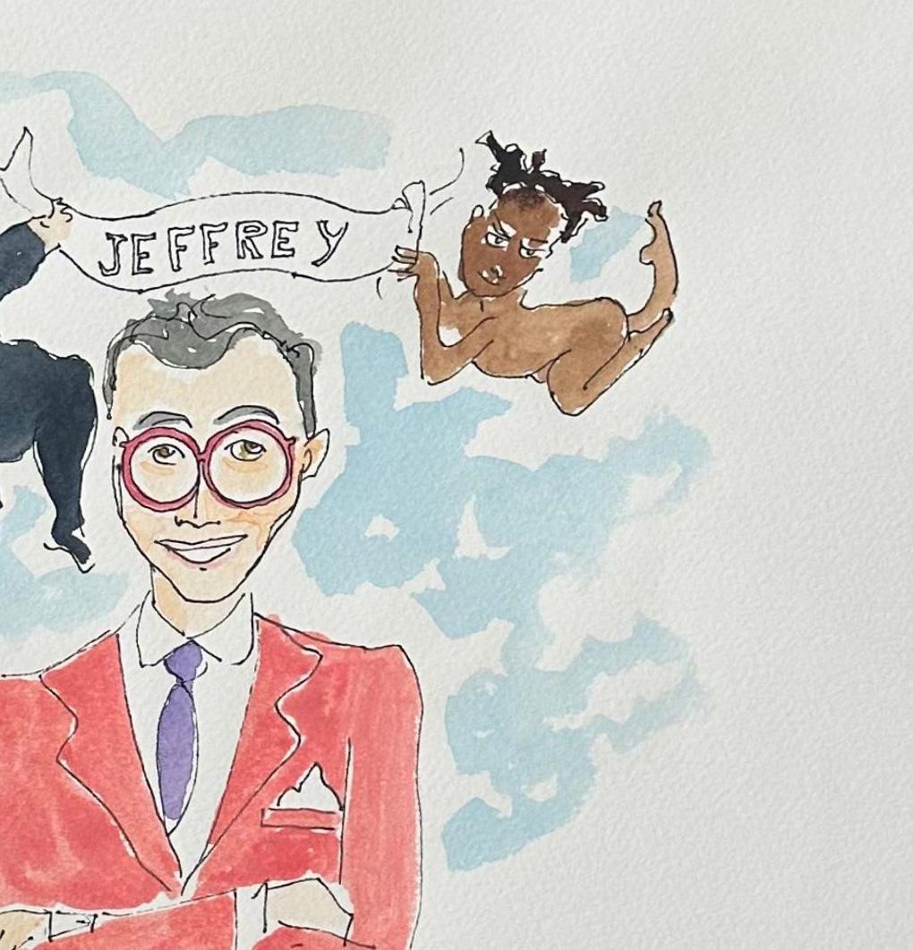 Le marchand d'art Jeffrey Deitch Protected by His Angels Warhol and Basquiat - Pop Art Art par Manuel Santelices