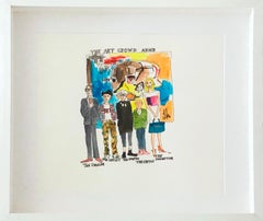 The Art Crowd at ABMB - One of a kind watercolor, Framed