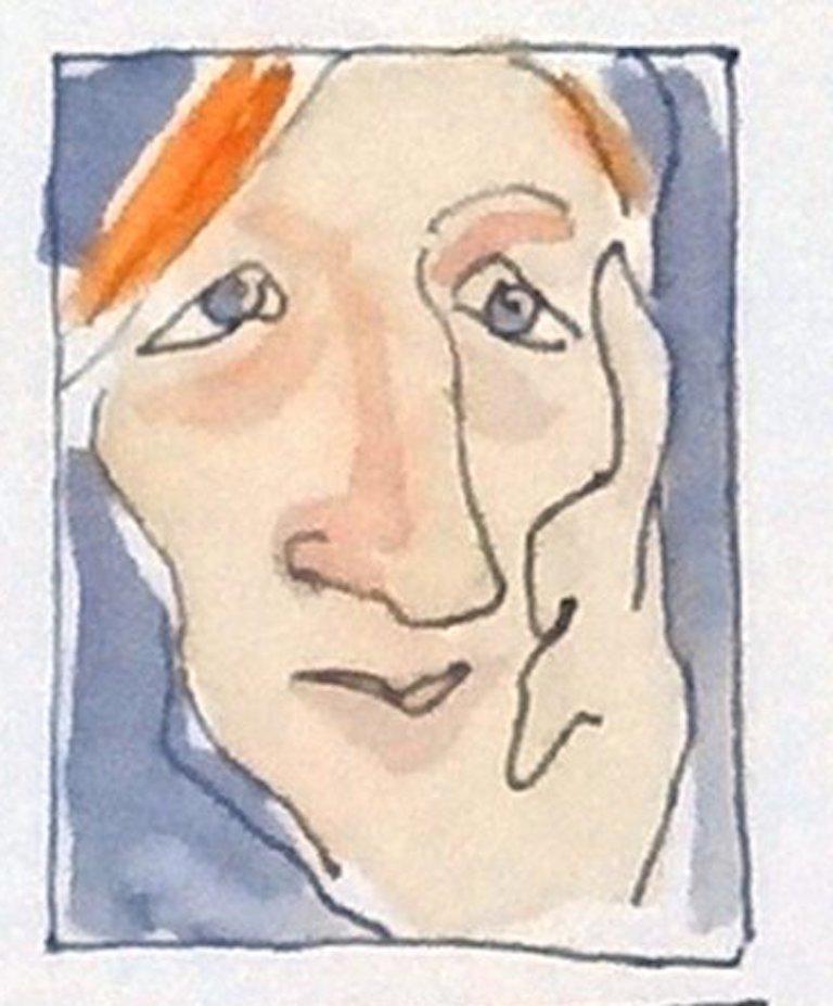 Artist Cindy Sherman discovers Instagram - Watercolor on paper For Sale 2