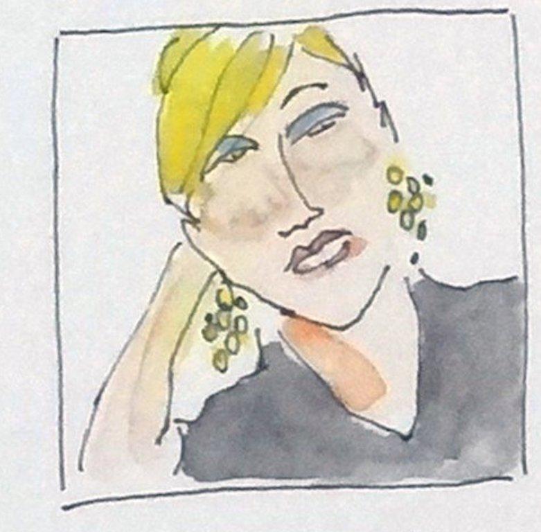 Cindy Sherman Discovers Instagram, 2017
Watercolor, ink, gouache on archival paper
16