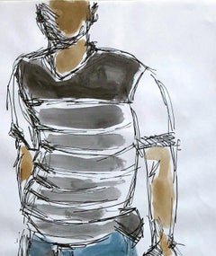 Jaider Portrait. Watercolor, Ink and Pastel on Archival Paper.