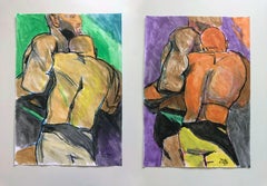 "Lucha" and "Pride", Watercolor Diptych, 2018