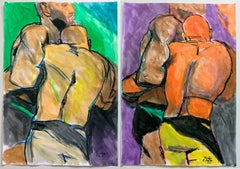 "Lucha" and "Pride", Watercolor Diptych, 2018