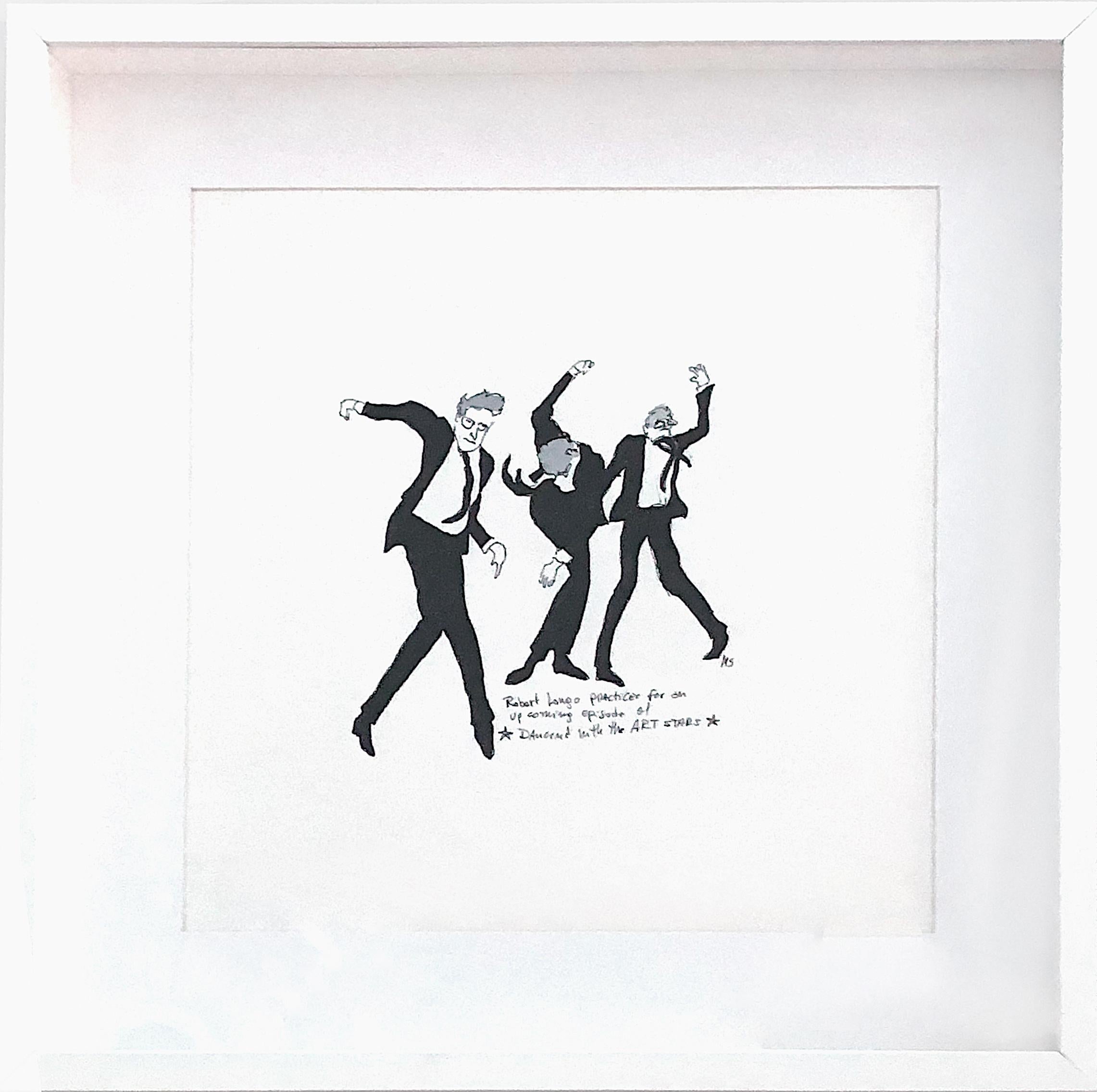 Men from The Art World Series by Manuel Santelices
Watercolor, Gouache and Ink on Archival Paper
All works are one of a kind and framed
Signed by the artist
6 works in total: 'Robert Longo Dances', 'Happy Hour at David LaChapelle', 'Jeff Koons Doing