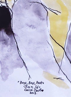 "Boys, Boys, Pride - Juan Sé", Watercolor and Ink on Paper, 2018