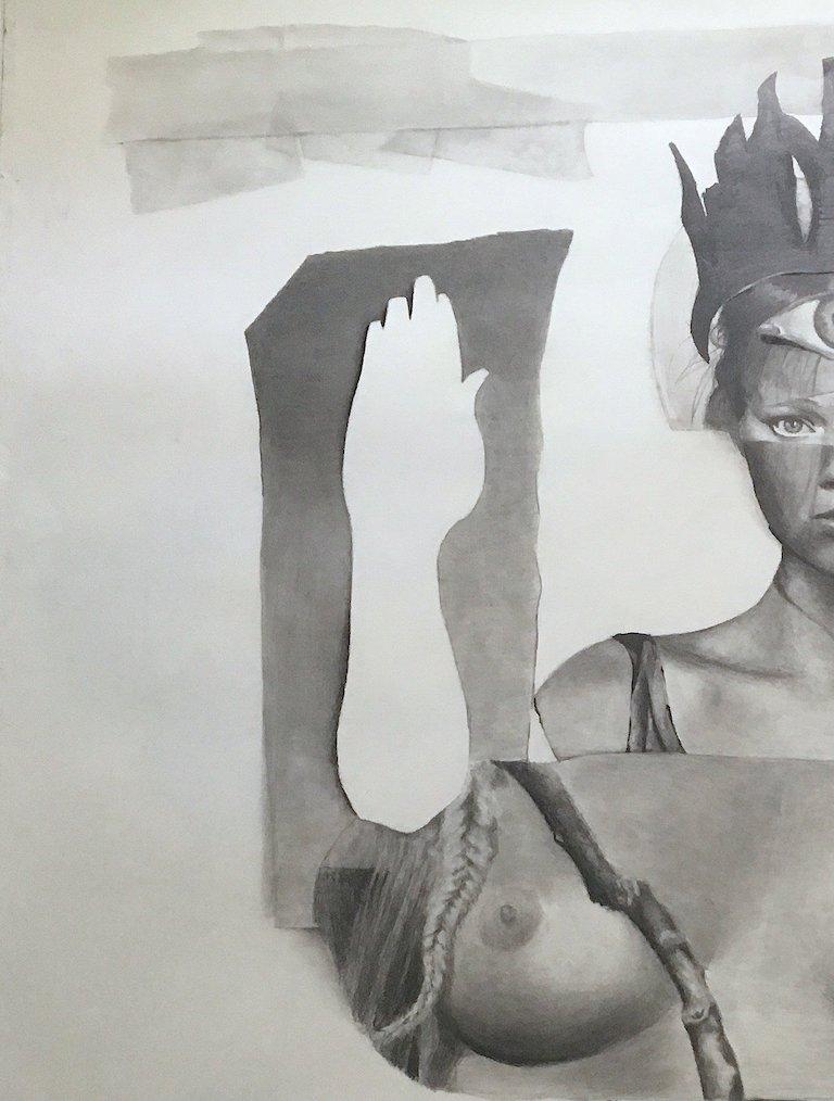 Untitled Nude. Pencil drawing on paper - Surrealist Art by Juan C. Estrada