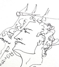 Patrick Proctor at Le Nid Du Duc, 2018, Ink on Paper portrait