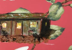 Sicario, 2019, Acrylic on Vintage Wallpaper Painting