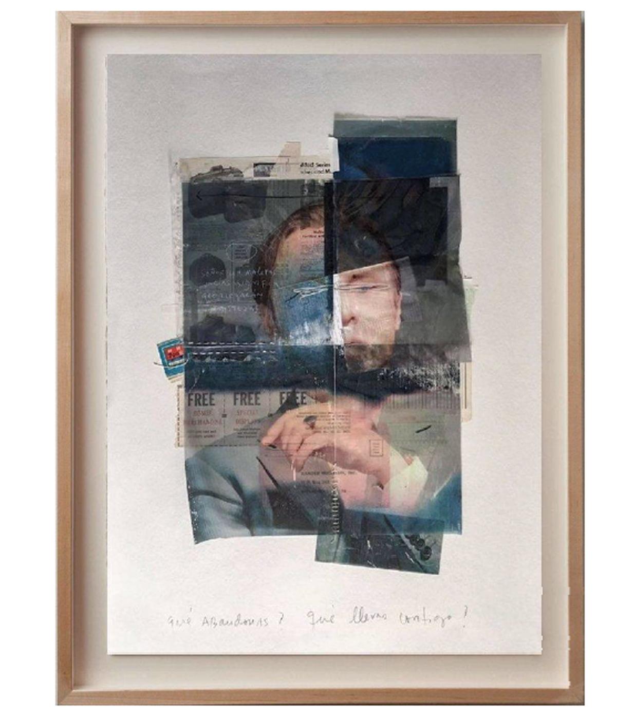 Maletas Vacías, Gemischte Medien Collage Portrait – Mixed Media Art von Roberto Fonfria