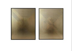 Untitled 1 & Untitled 6 Diptych Gold Leaf on MDF