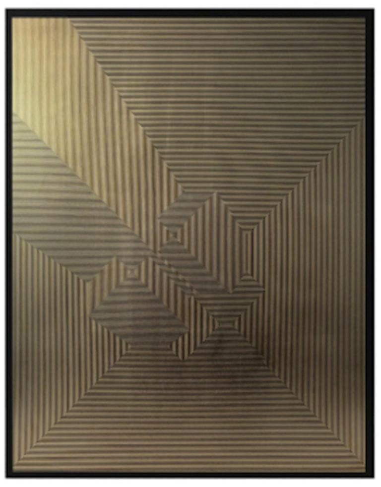 Untitled 5 & Untitled 3 Diptych Gold Leaf on MDF (Abstrakt), Mixed Media Art, von Francisco Larios