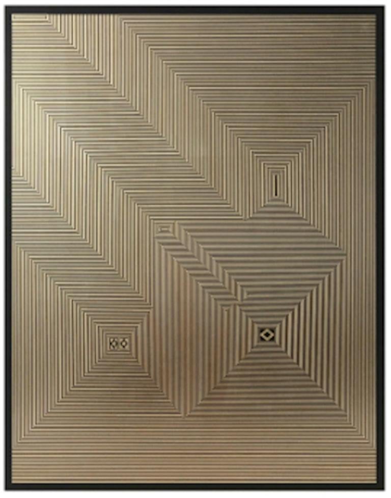 Untitled 5 & Untitled 3 Diptych, 2019 by Francisco Larios
Lacquer, Acrylic, oil, and gold leaf on MDF Deep
Individual size: 51 cm H. x 40 cm. W x 1.5 cm D
Overall size: 51 cm H x 80 cm W x 1.5 cm D
One of a kind


Francisco Larios practices